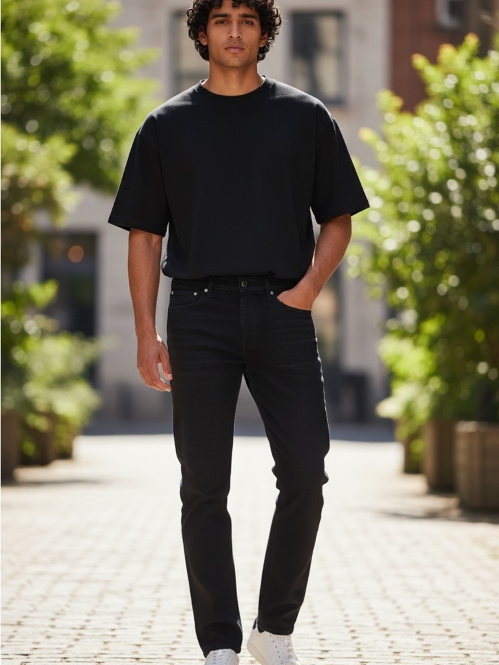 KSUBI Chitch Men's Black mid-long rise Slim tapered leg full length Jeans